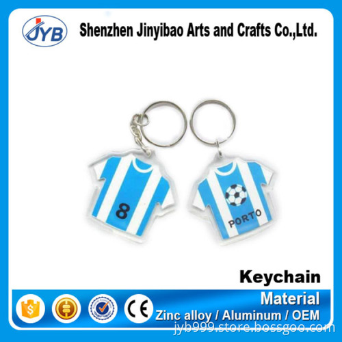 hot sale advertising promotion keyring custom clear acrylic t-shirt cloth keychain